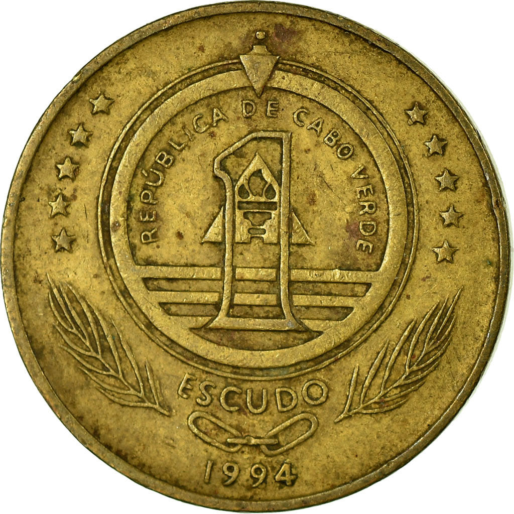Coin, Cape Verde, Escudo, 1994, EF(40-45), Brass plated steel, KM:27
