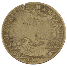 France, Royal, Token, 1597, VF(30-35), Copper, Feuardent #11865, 5.79