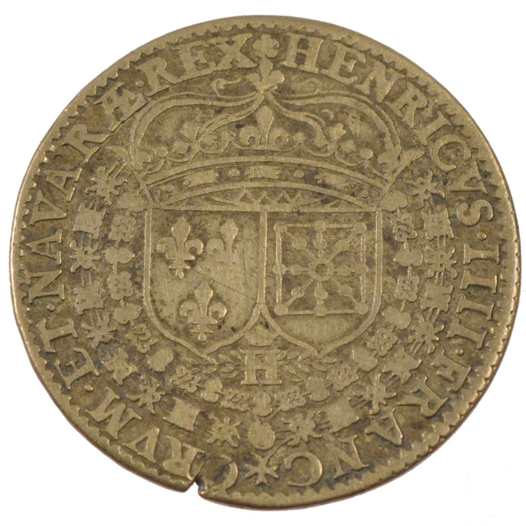France, Royal, Token, 1597, VF(30-35), Copper, Feuardent #11865, 5.79
