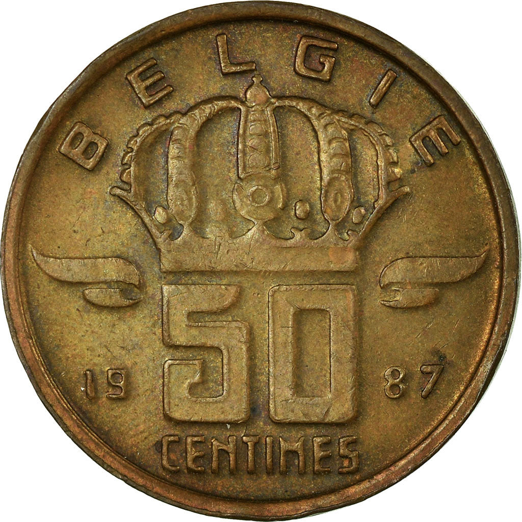 Moneta, Belgio, Baudouin I, 50 Centimes, 1987, BB, Bronzo, KM:149.1