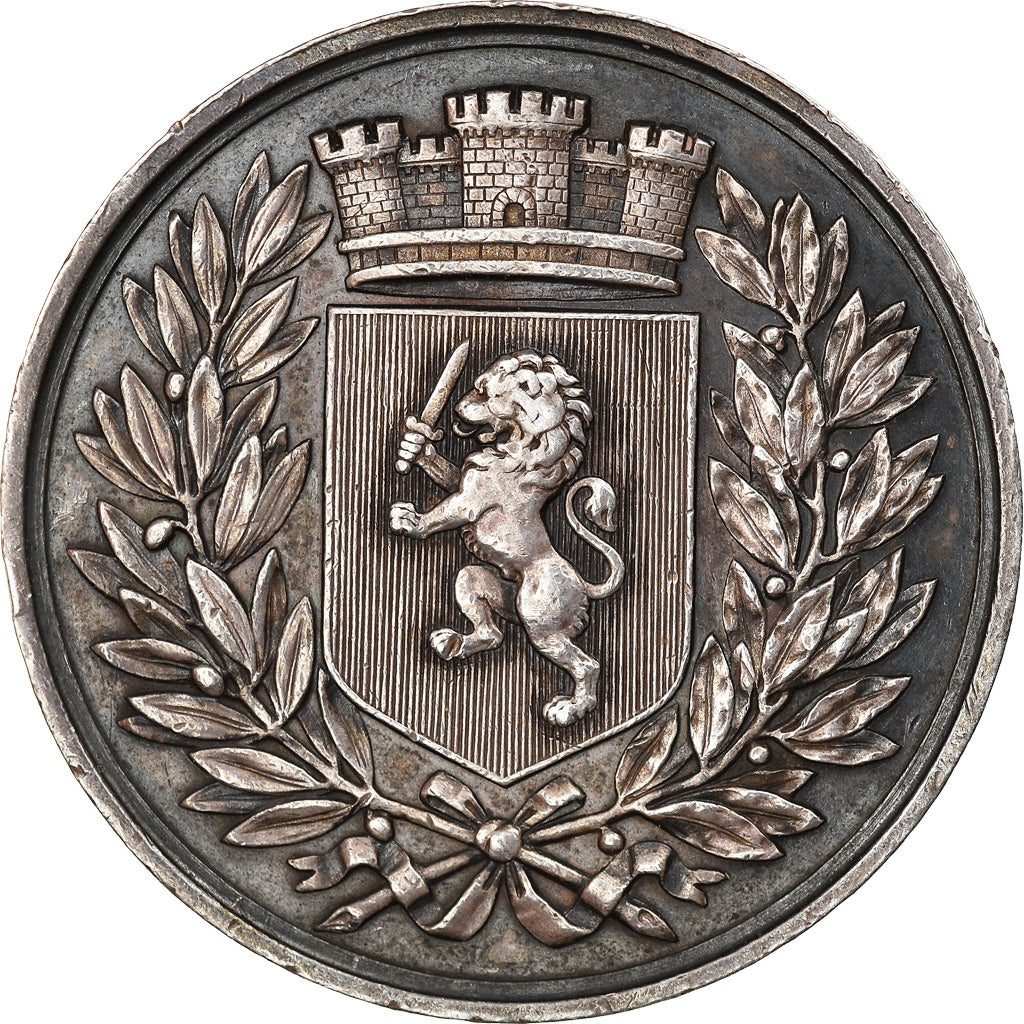 France, Medal, Agents de Change de Lyon, 1801, Barre, AU(55-58), Silver