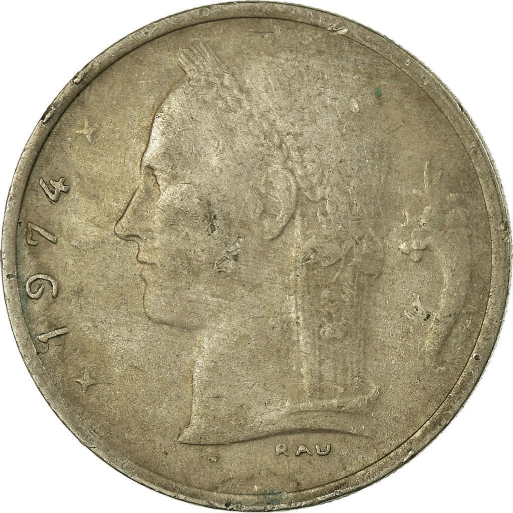 Coin, Belgium, Franc, 1974, EF(40-45), Copper-nickel, KM:143.1
