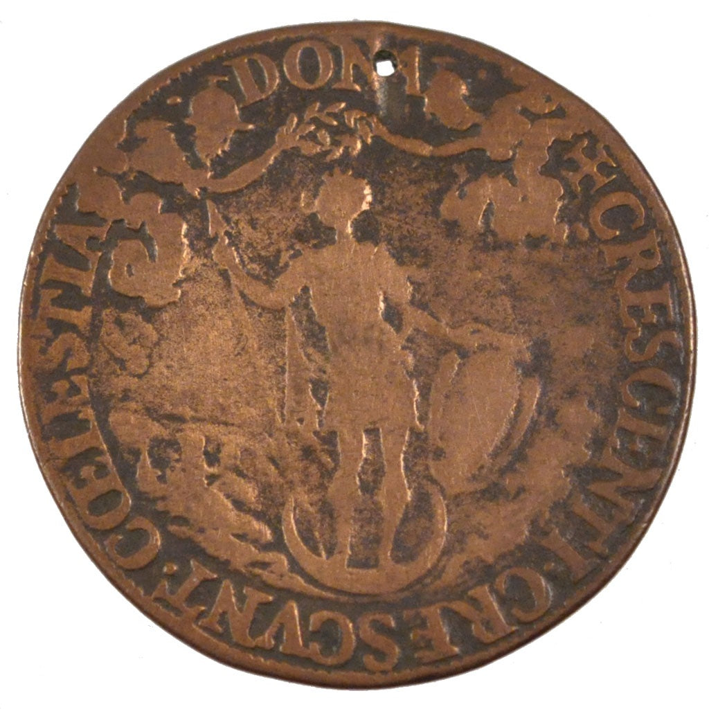France, Royal, Token, 1582, VF(30-35), Copper, Feuardent #7519, 4.38