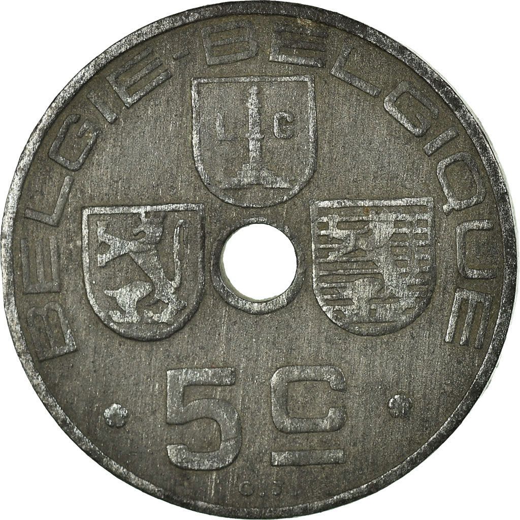 Coin, Belgium, 5 Centimes, 1942, VF(30-35), Zinc, KM:124