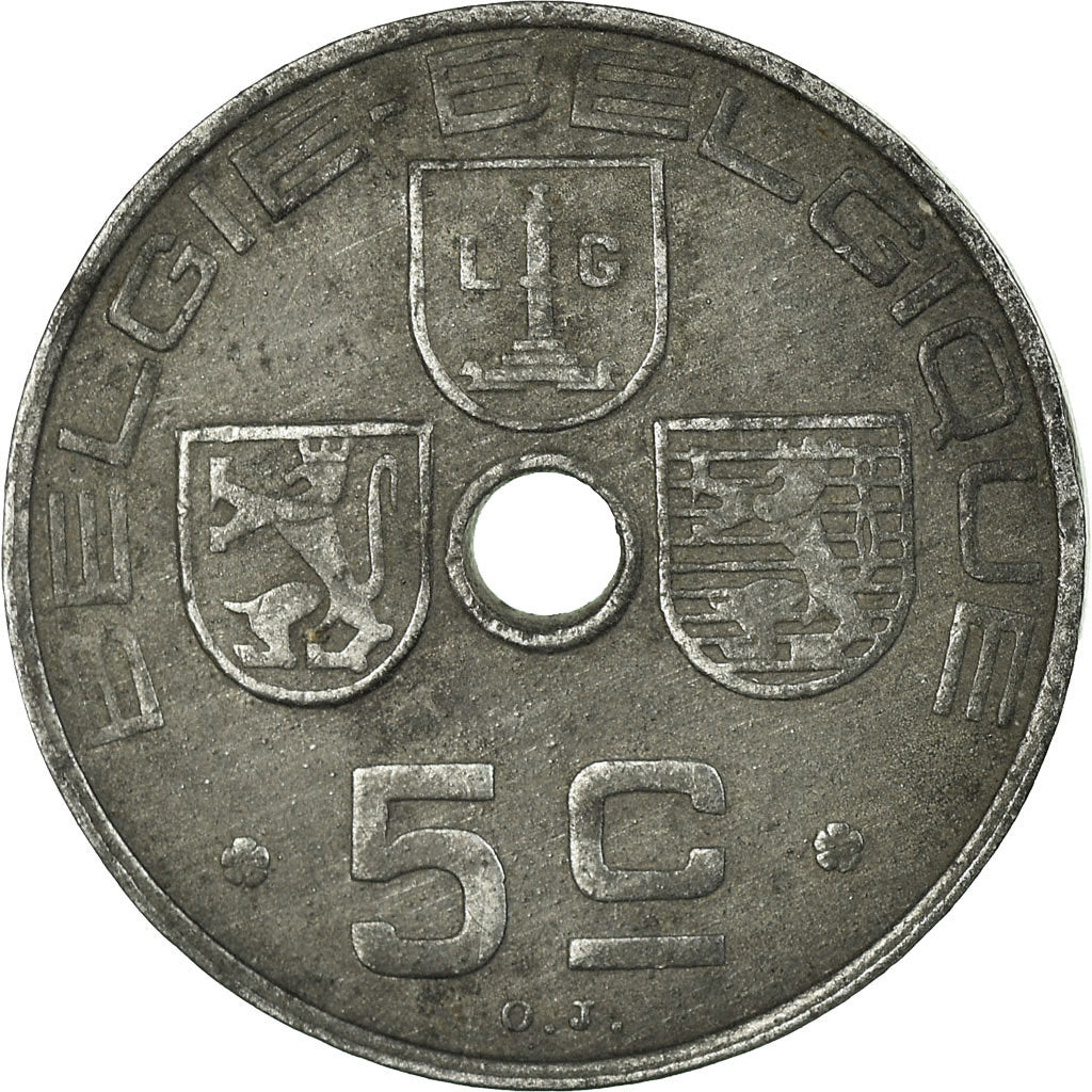 Coin, Belgium, 5 Centimes, 1942, VF(30-35), Zinc, KM:124