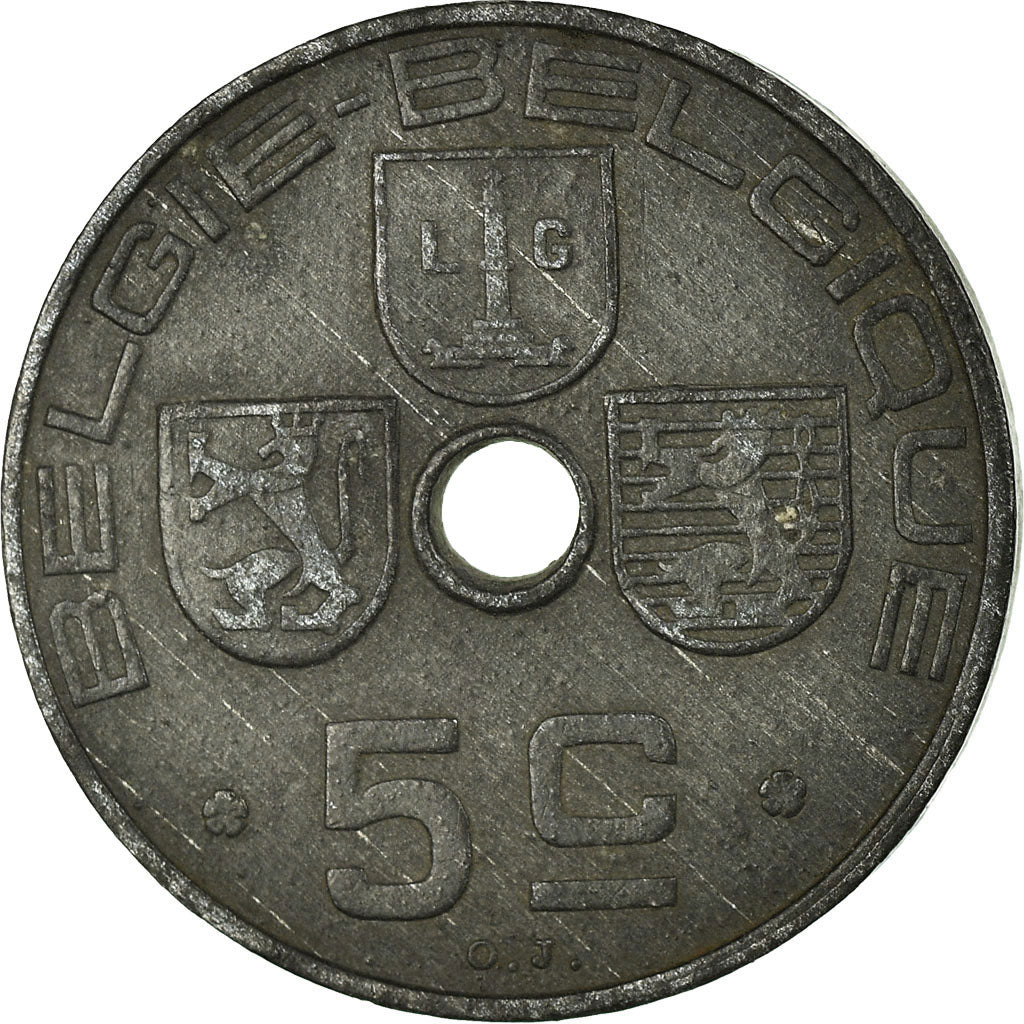 Coin, Belgium, 5 Centimes, 1941, EF(40-45), Zinc, KM:124