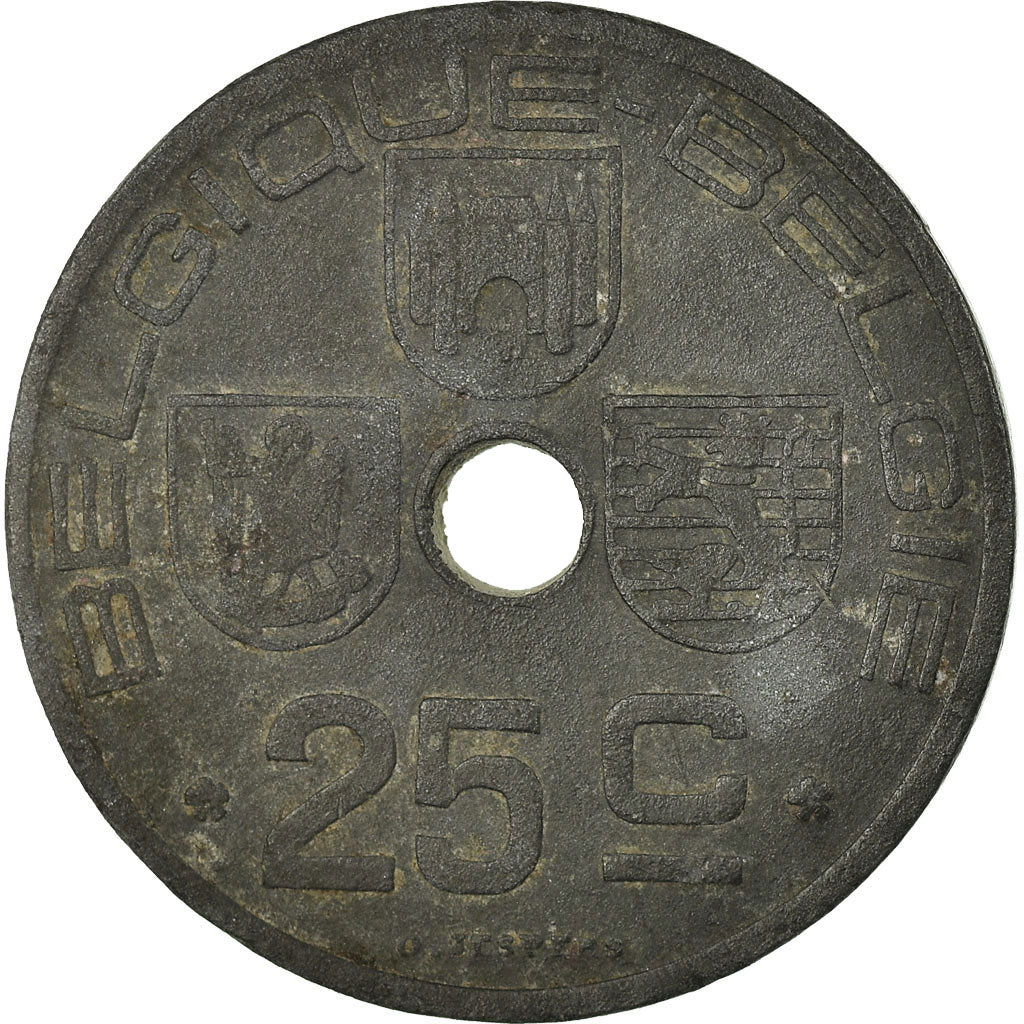 Münze, Belgien, 25 Centimes, 1946, S+, Zinc, KM:131