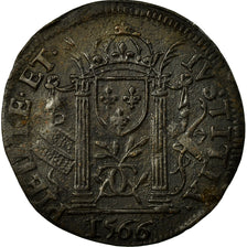 Francia, Token, Royal, 1566, BC+, Cobre, Feuardent:11687