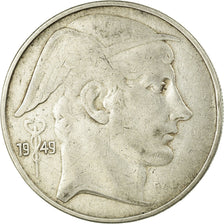 Moneta, Belgia, 20 Francs, 20 Frank, 1949, AU(50-53), Srebro, KM:141.1