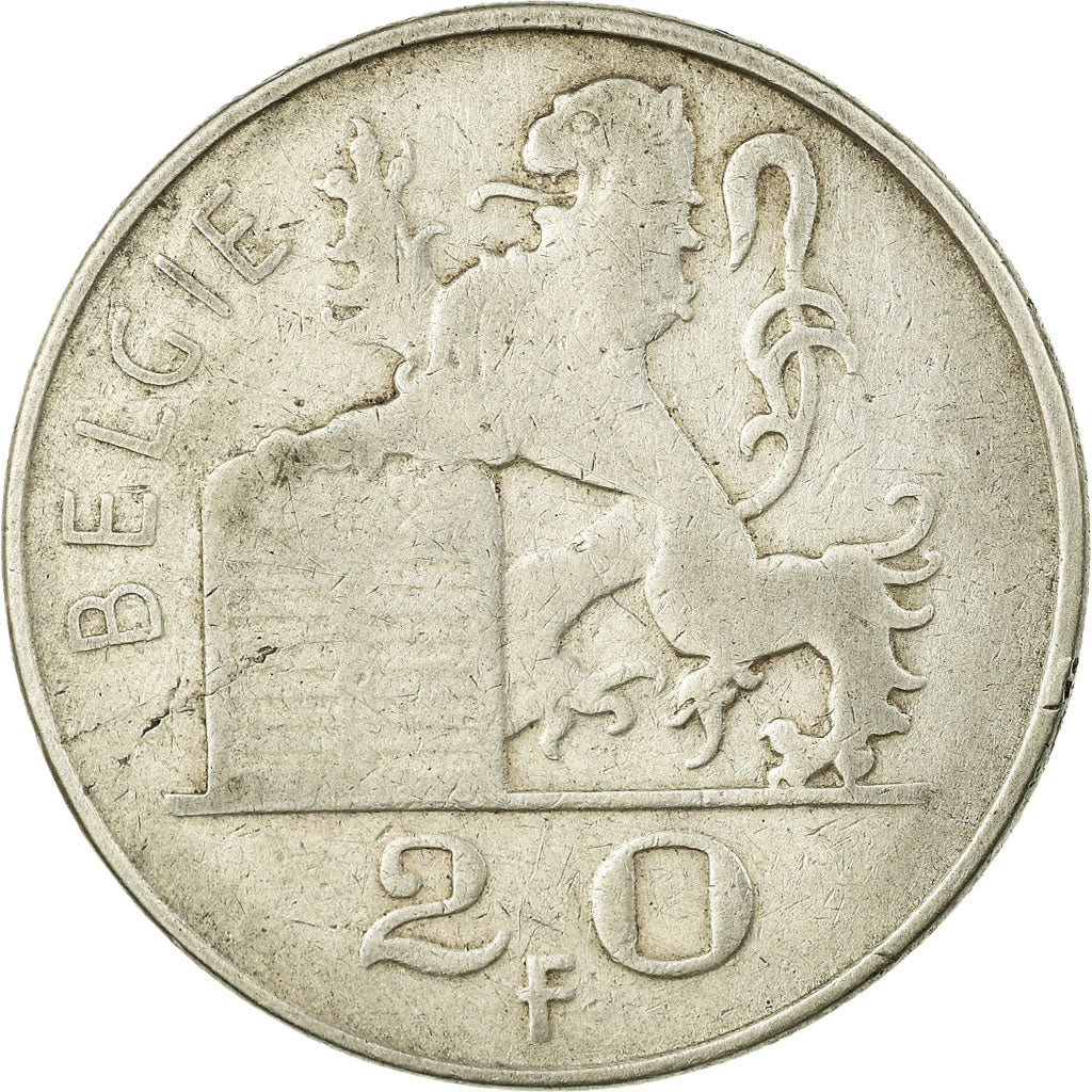 Coin, Belgium, 20 Francs, 20 Frank, 1949, AU(50-53), Silver, KM:141.1