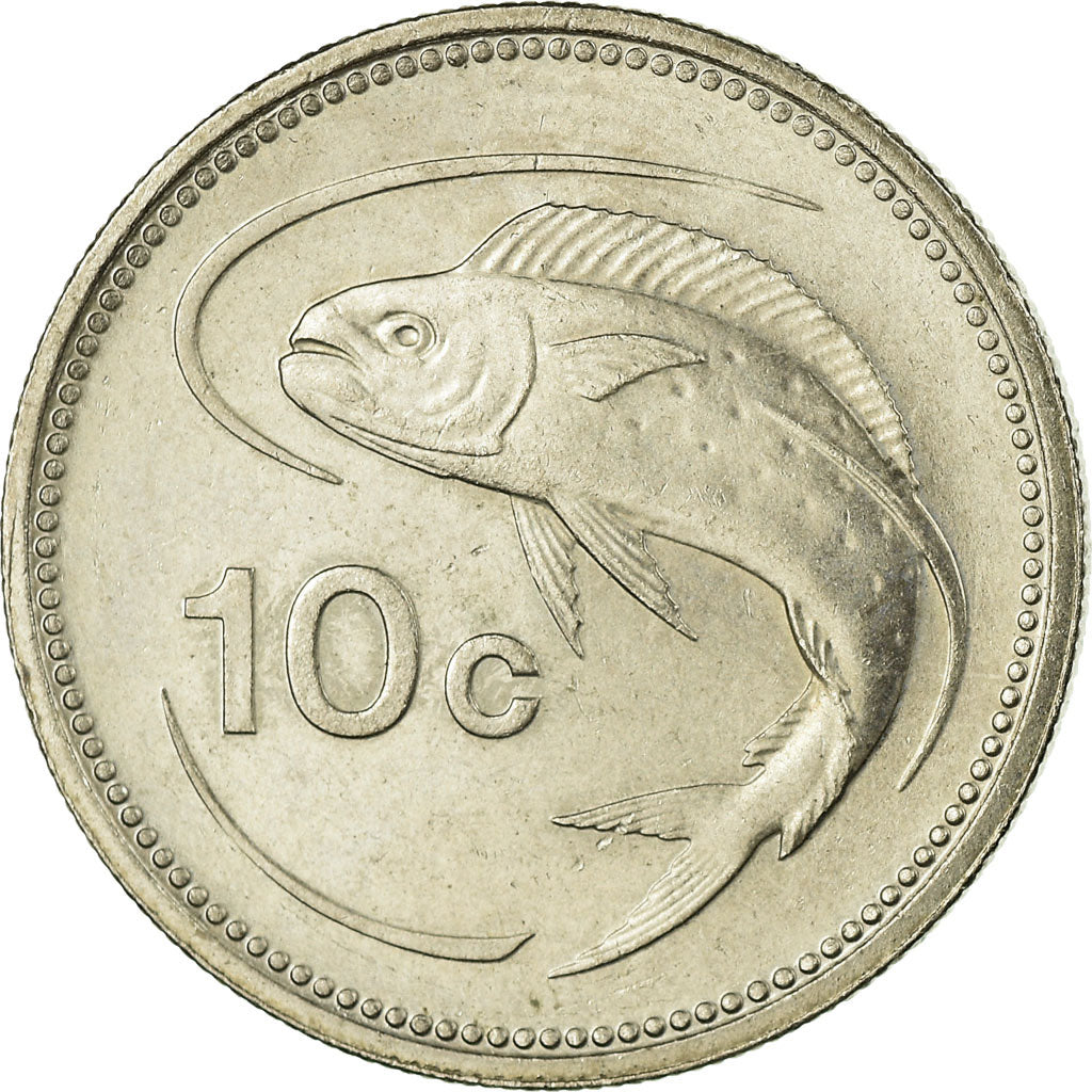 Coin, Malta, 10 Cents, 1995, EF(40-45), Copper-nickel, KM:96