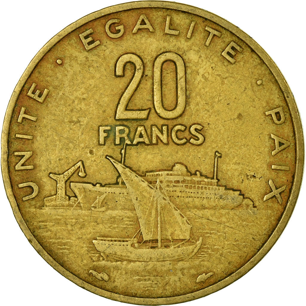 Coin, Djibouti, 20 Francs, 1983, Paris, VF(30-35), Aluminum-Bronze, KM:24