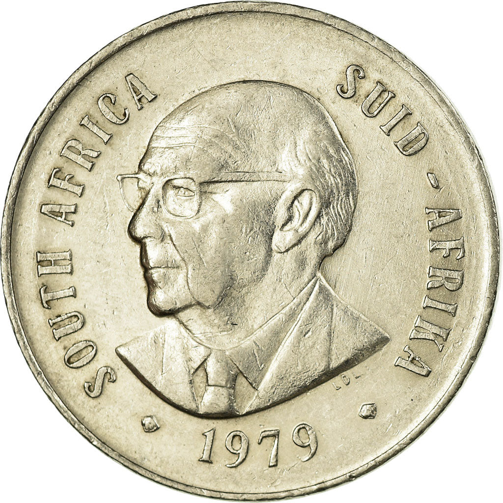 Moneta, Sudafrica, 50 Cents, 1979, BB, Nichel, KM:103