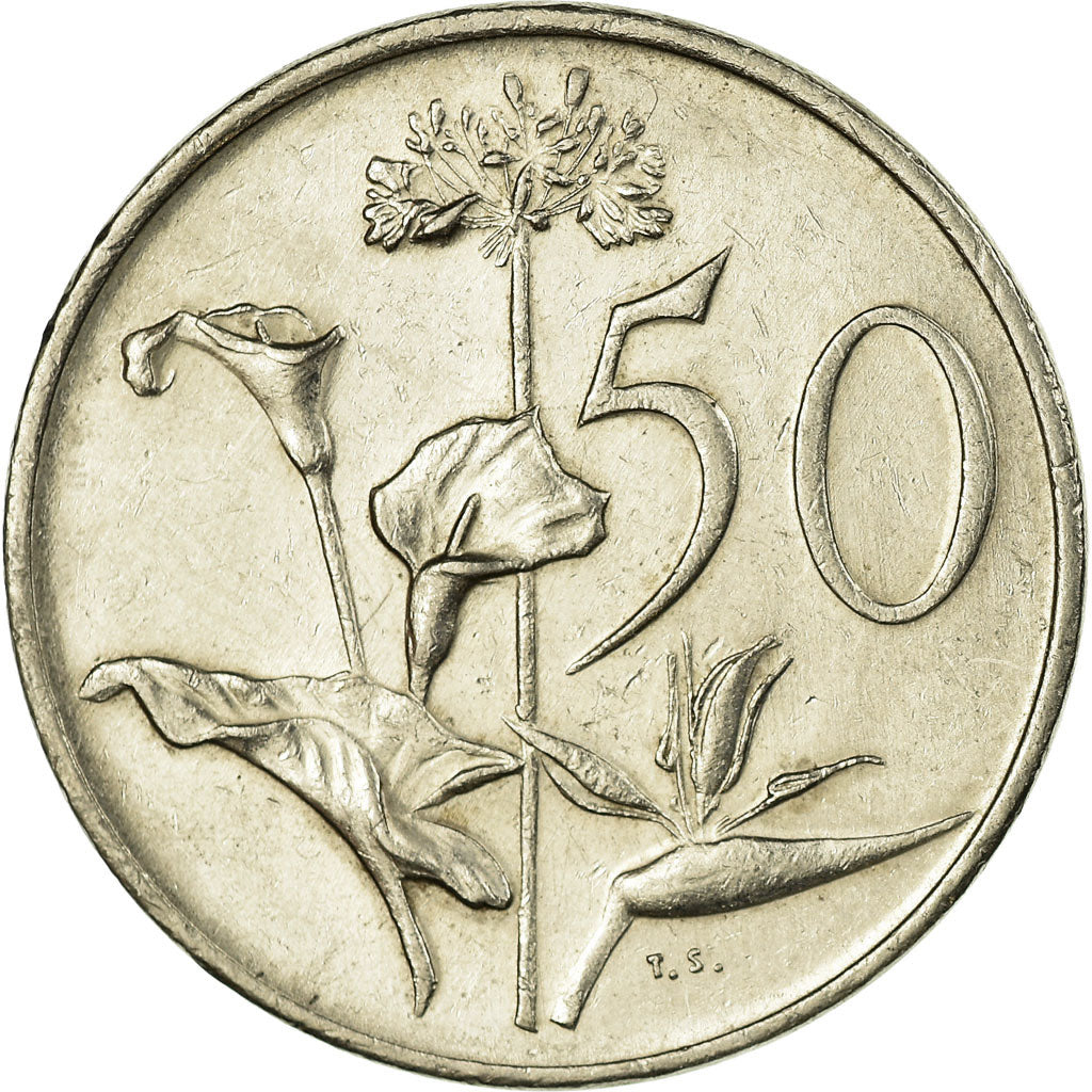 Moneta, Sudafrica, 50 Cents, 1979, BB, Nichel, KM:103