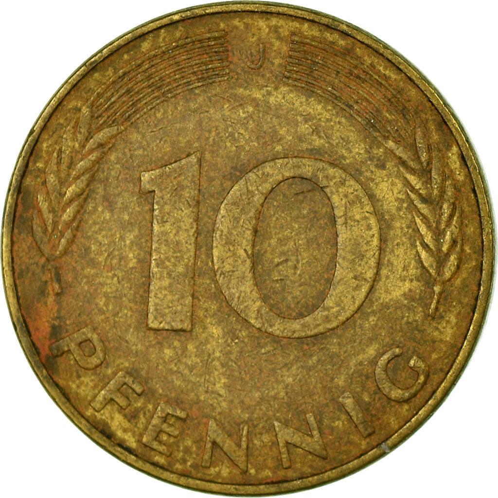 Moneta, Niemcy - RFN, 10 Pfennig, 1978, Hambourg, VF(30-35), Mosiądz powlekany