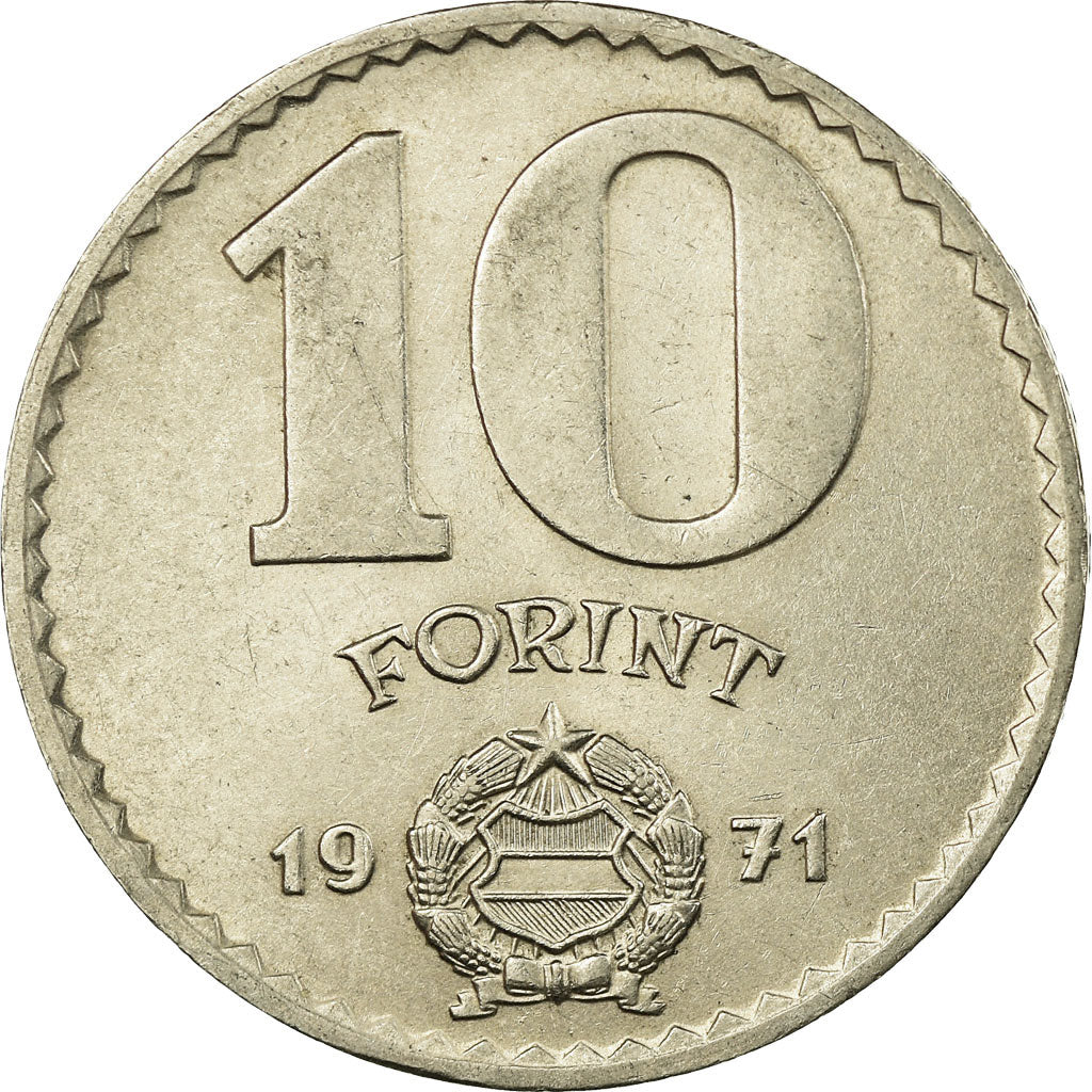 Moneta, Ungheria, 10 Forint, 1971, Budapest, SPL-, Nichel, KM:595