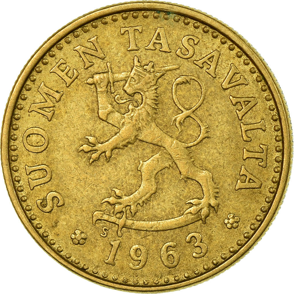 Moneta, Finlandia, 10 Pennia, 1963, BB, Alluminio-bronzo, KM:46
