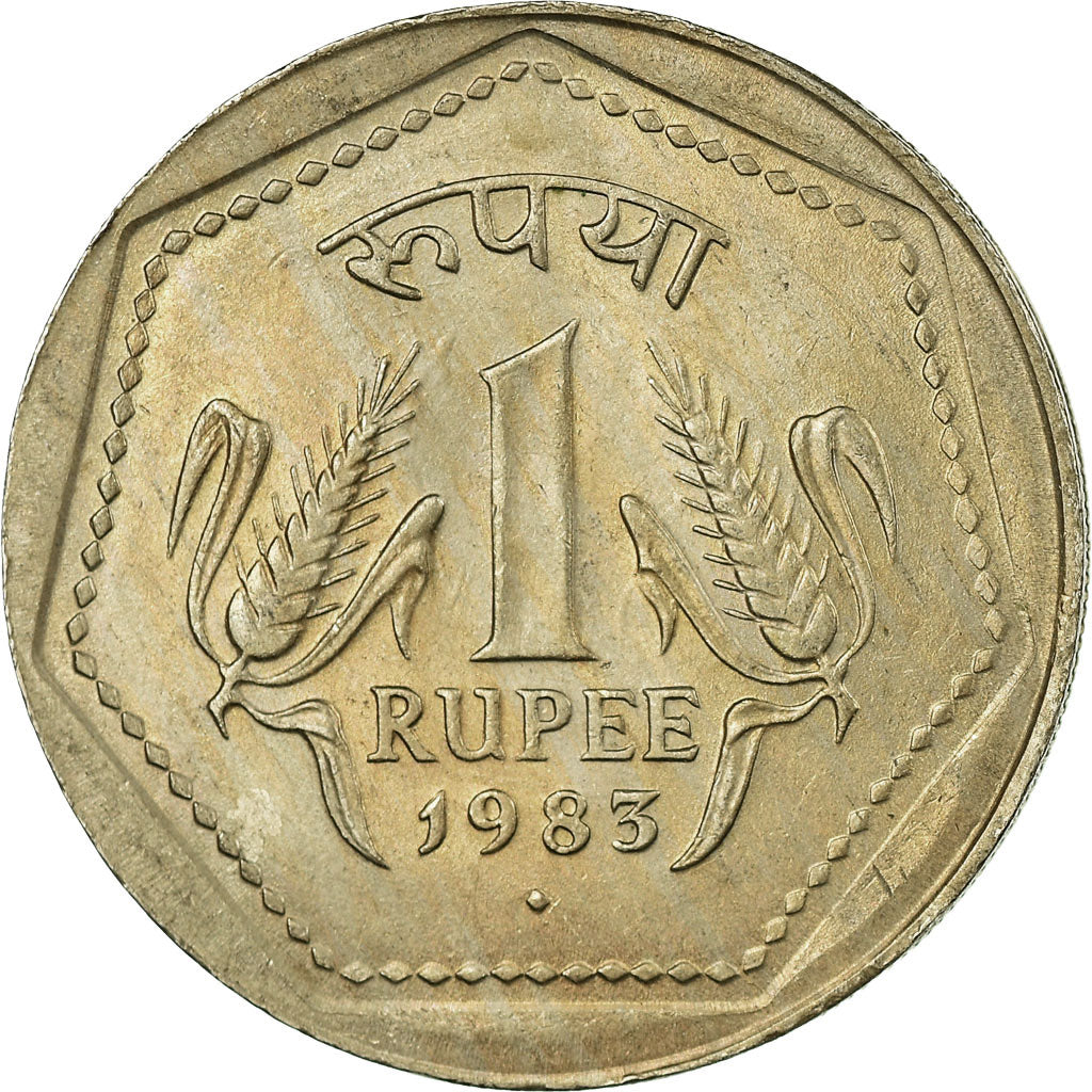 Coin, INDIA-REPUBLIC, Rupee, 1983, EF(40-45), Copper-nickel, KM:79.1