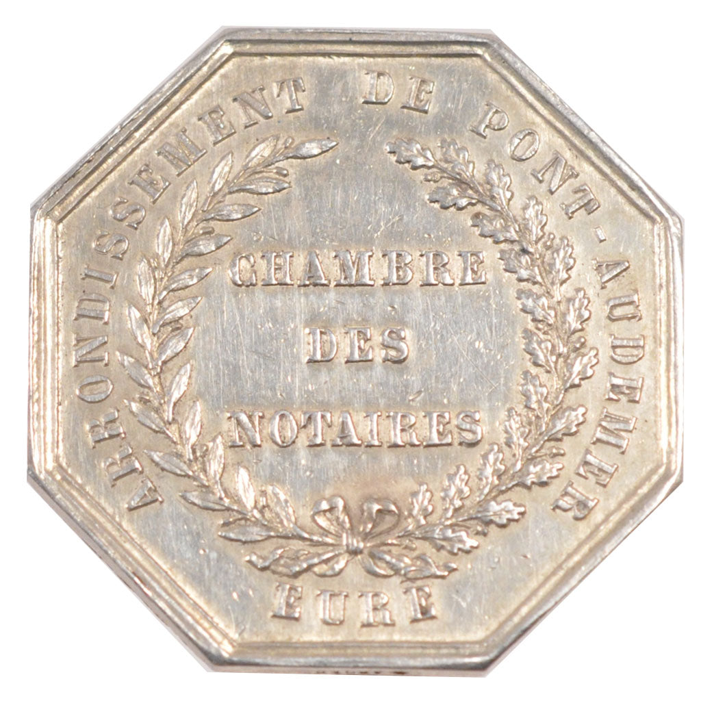 France, Notary, Token, AU(55-58), Silver, Lerouge #332, 13.69