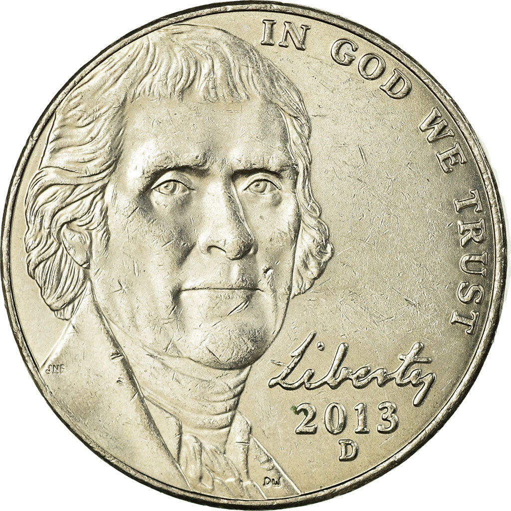 Coin, United States, Jefferson large facing portrait - Enhanced Monticello