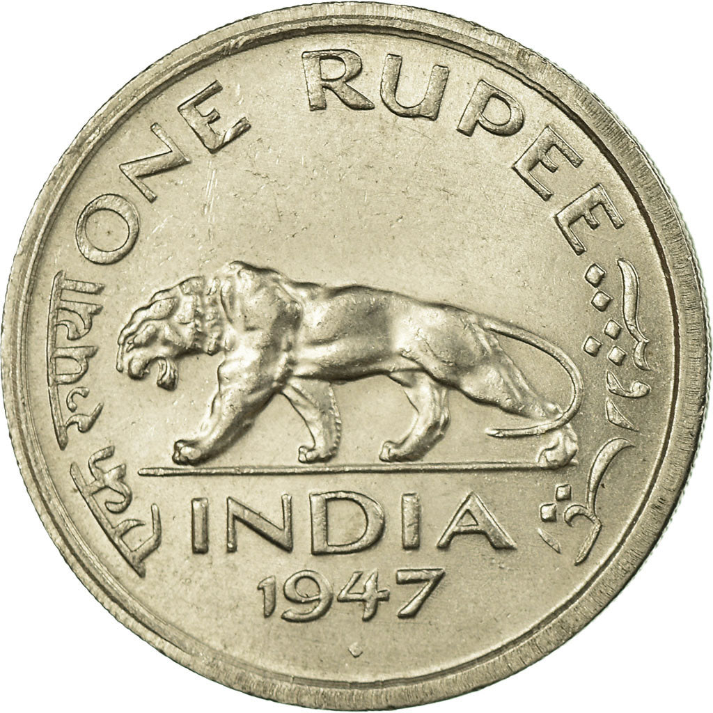 Coin, INDIA-BRITISH, George VI, Rupee, 1947, EF(40-45), Nickel, KM:559