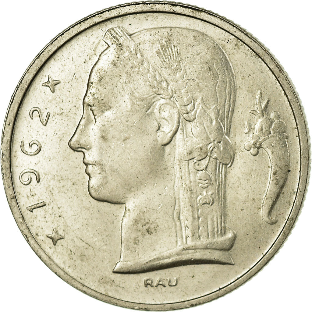Moeda, Bélgica, 5 Francs, 5 Frank, 1962, EF(40-45), Cobre-níquel, KM:134.1
