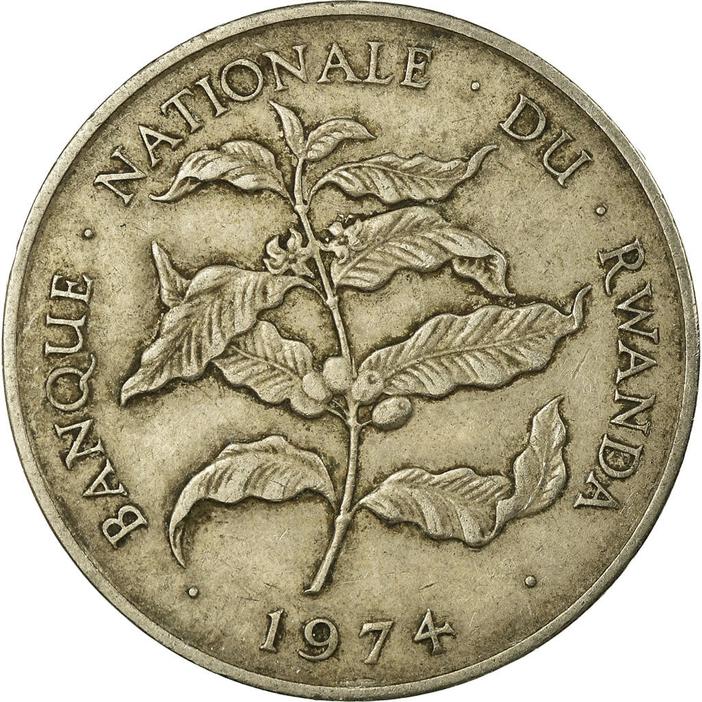 Coin, Rwanda, 10 Francs, 1974, British Royal Mint, EF(40-45), Copper-nickel