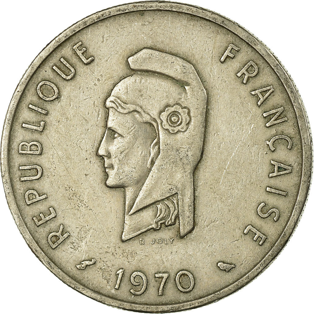 Coin, FRENCH AFARS & ISSAS, 50 Francs, 1970, Paris, EF(40-45), Copper-nickel
