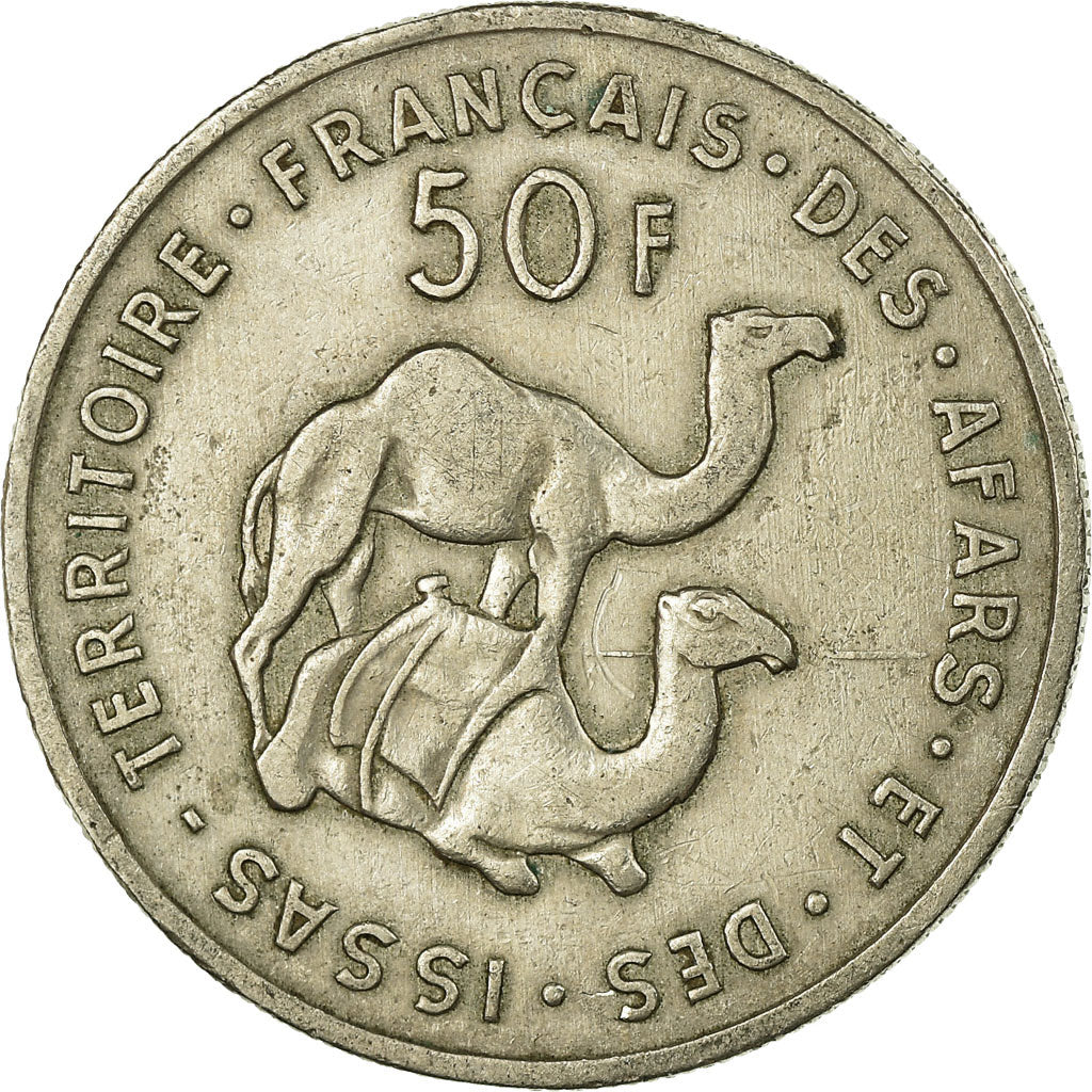 Coin, FRENCH AFARS & ISSAS, 50 Francs, 1970, Paris, EF(40-45), Copper-nickel