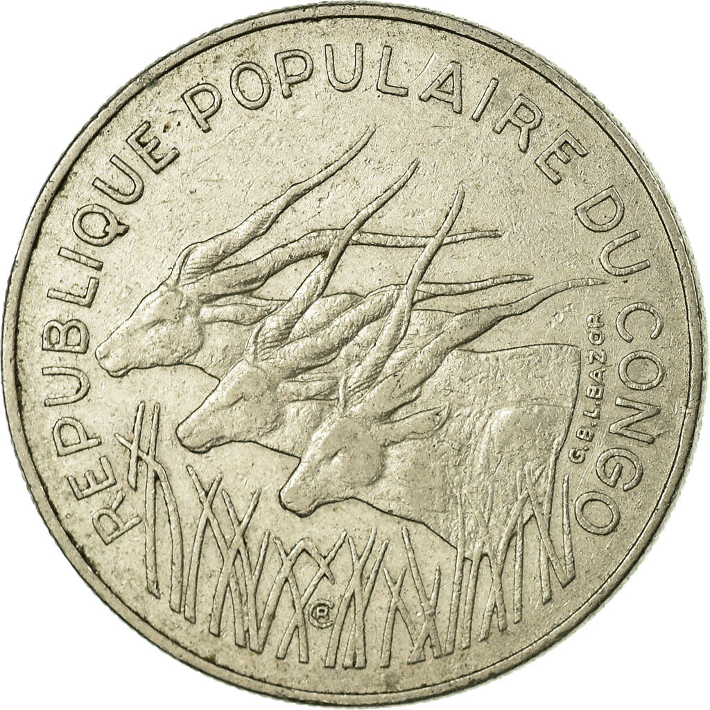 Coin, Congo Republic, 100 Francs, 1982, Paris, EF(40-45), Nickel, KM:2