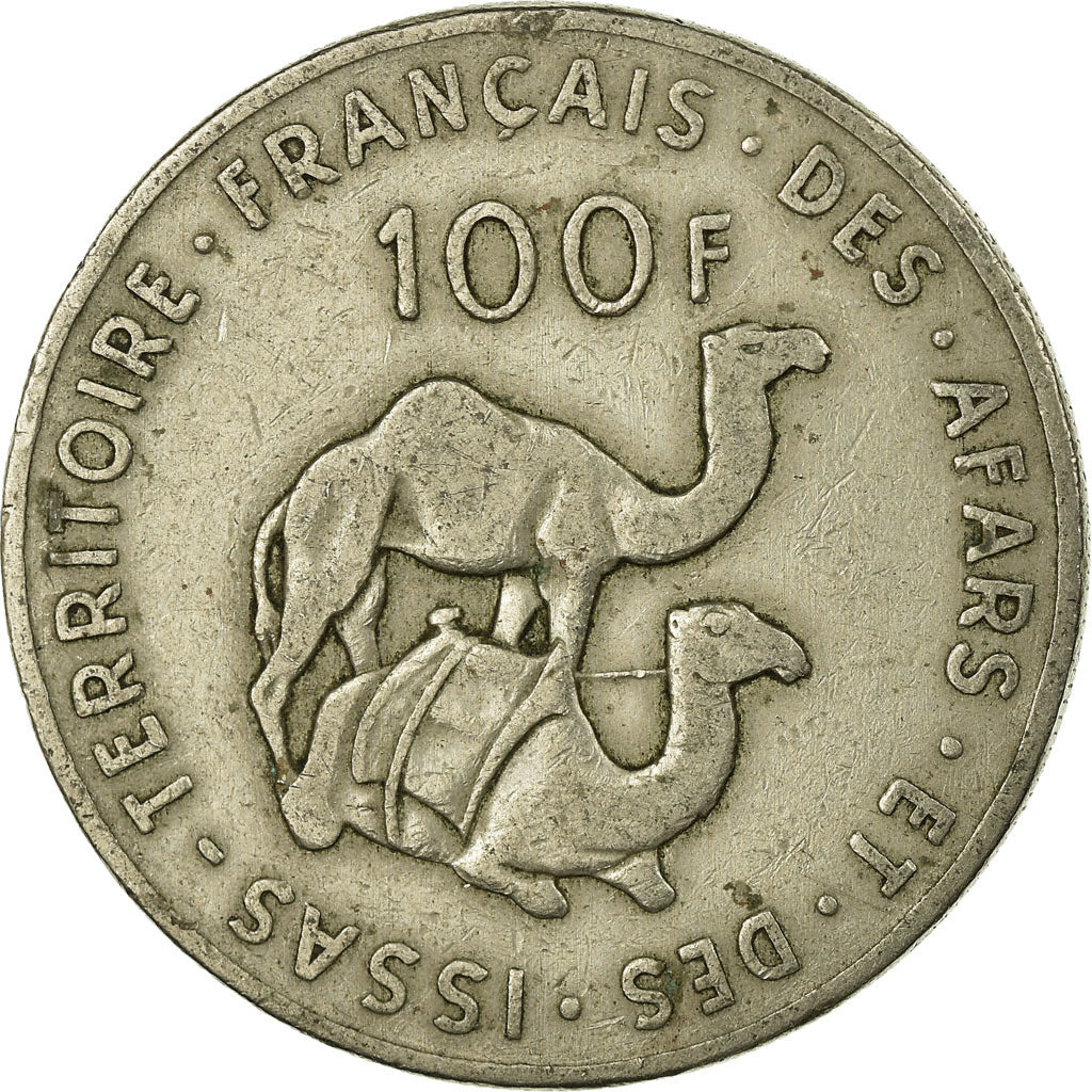 Coin, FRENCH AFARS & ISSAS, 100 Francs, 1975, Paris, VF(30-35), Copper-nickel