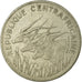 Coin, Central African Republic, 100 Francs, 1972, EF(40-45), Nickel, KM:6