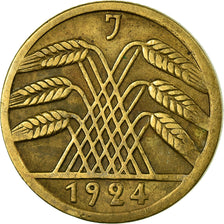 Coin, GERMANY, WEIMAR REPUBLIC, 5 Reichspfennig, 1924, Hambourg, EF(40-45)