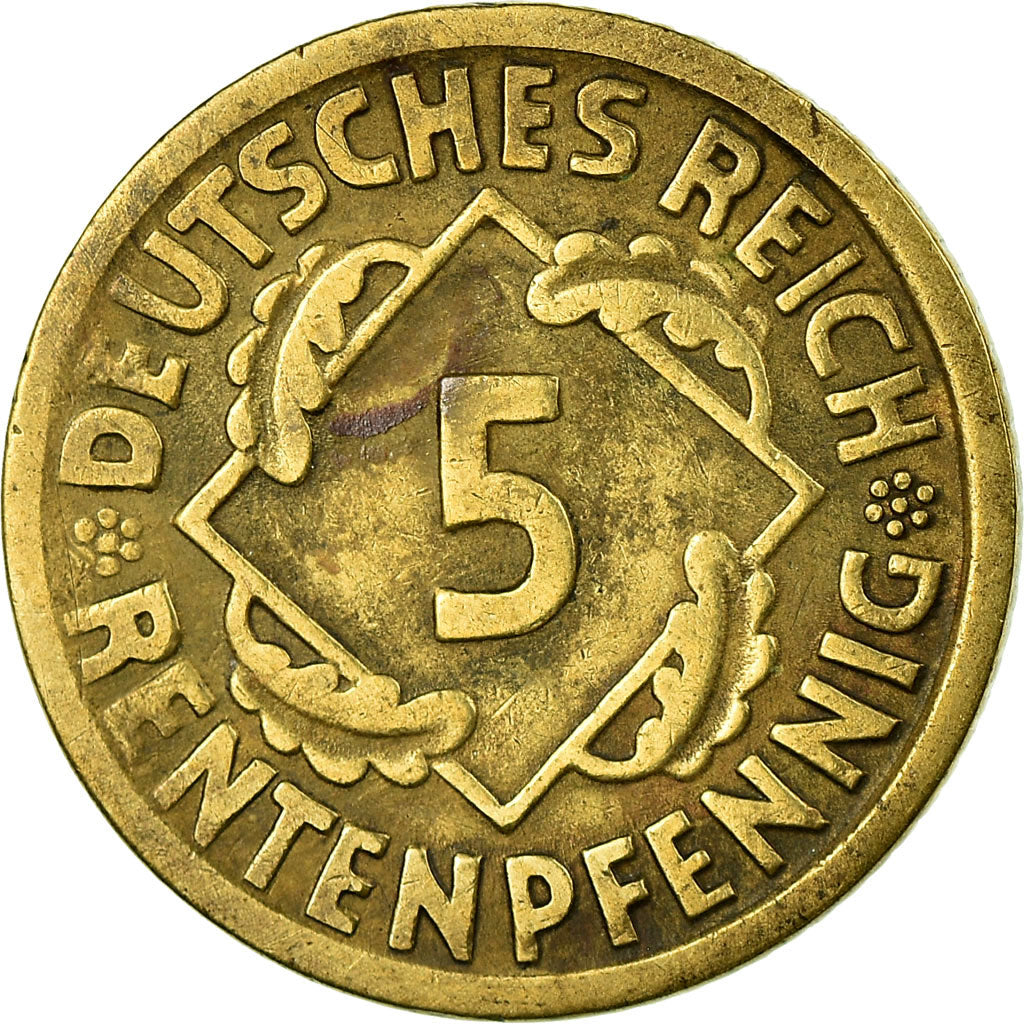 Coin, GERMANY, WEIMAR REPUBLIC, 5 Reichspfennig, 1924, Hambourg, EF(40-45)
