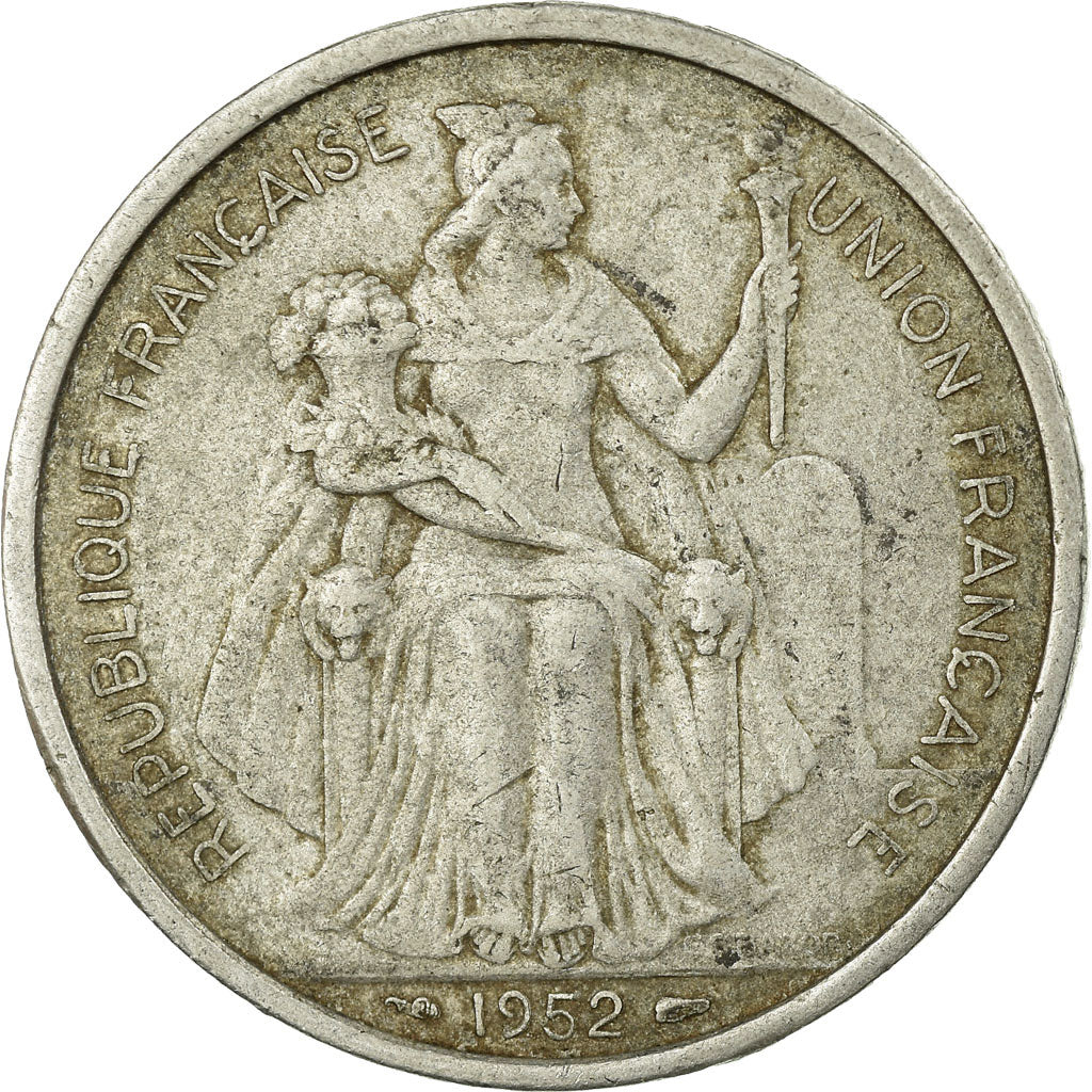 Moneta, OCEANIA FRANCESE, 5 Francs, 1952, BB, Alluminio, KM:4
