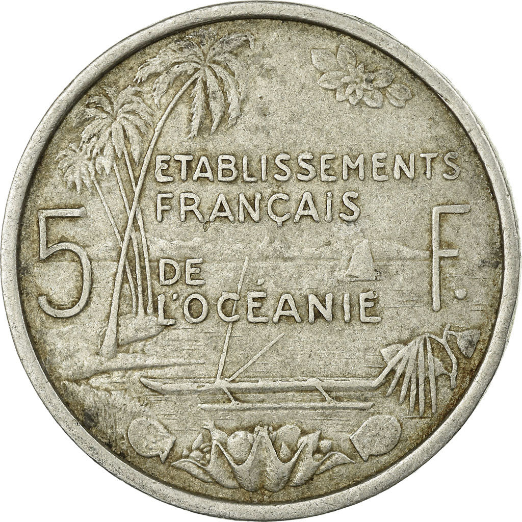 Moneta, OCEANIA FRANCESE, 5 Francs, 1952, BB, Alluminio, KM:4