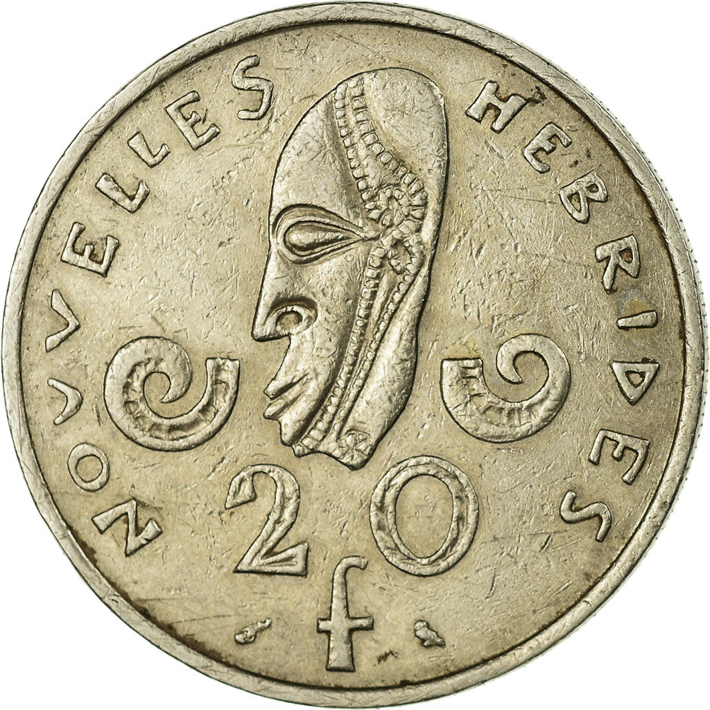 Coin, New Hebrides, 20 Francs, 1967, Paris, EF(40-45), Nickel, KM:3.1