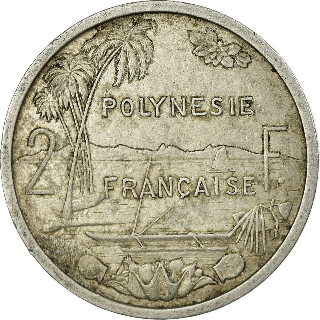 Münze, French Polynesia, 2 Francs, 1965, S+, Aluminium, KM:3