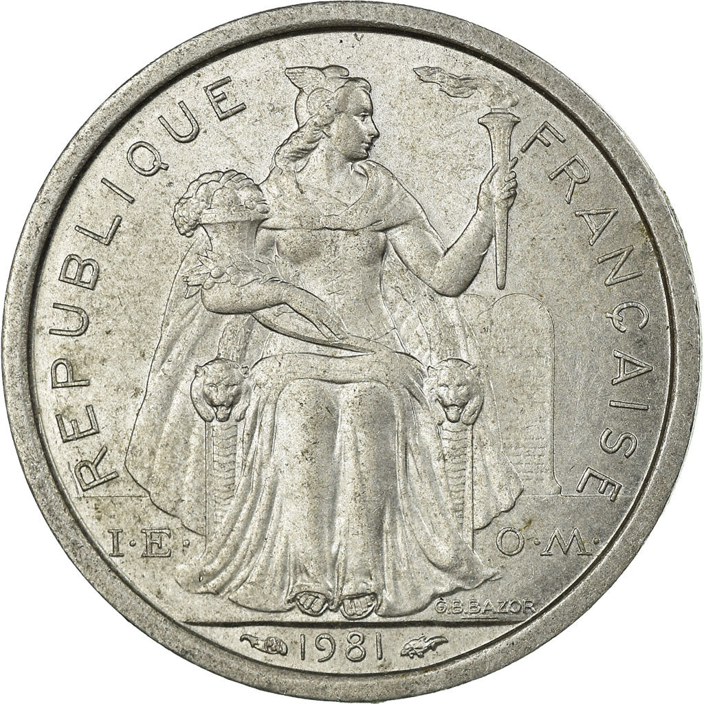 Coin, New Caledonia, Franc, 1981, Paris, EF(40-45), Aluminum, KM:10