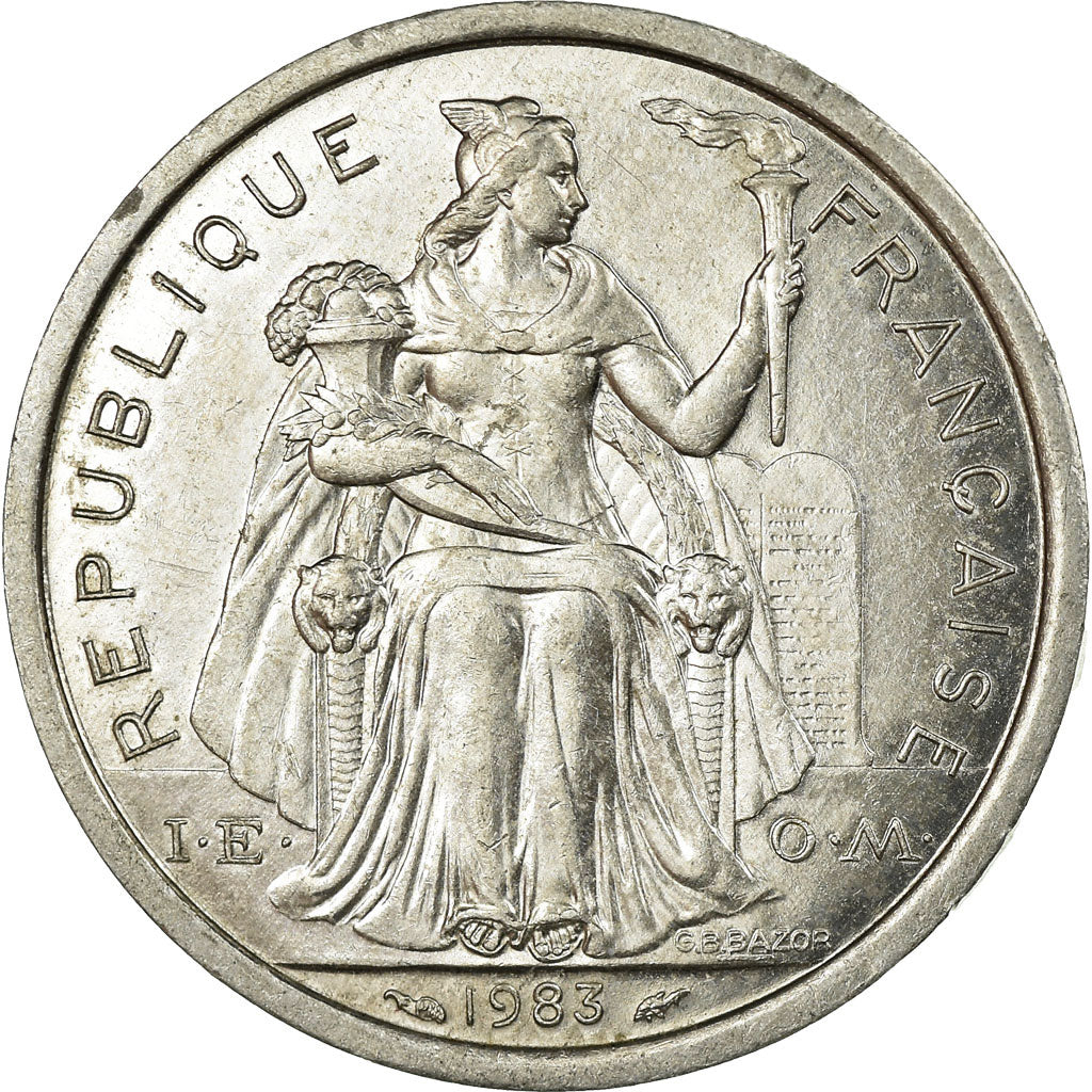 Coin, New Caledonia, 2 Francs, 1983, Paris, EF(40-45), Aluminum, KM:14