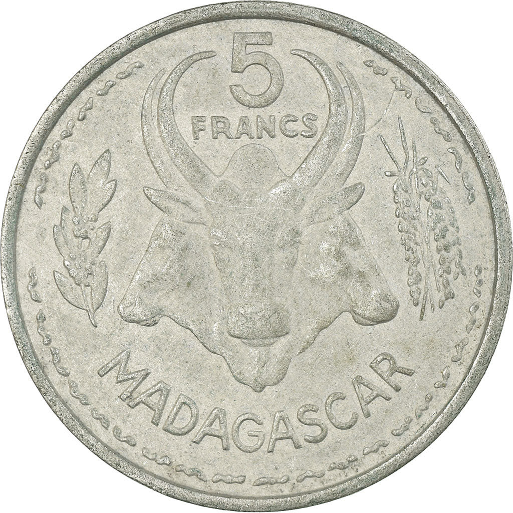 Coin, Madagascar, 5 Francs, 1953, Paris, EF(40-45), Aluminum, KM:5