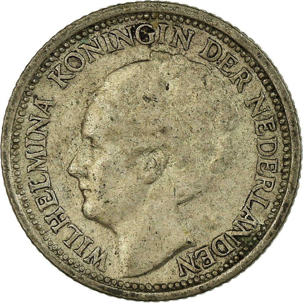 Münze, Niederlande, Wilhelmina I, 10 Cents, 1937, SS, Silber, KM:163
