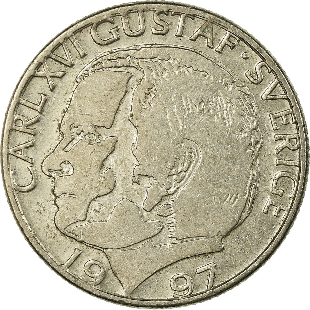 Moneta, Szwecja, Carl XVI Gustaf, Krona, 1997, EF(40-45), Miedź-Nikiel, KM:852a