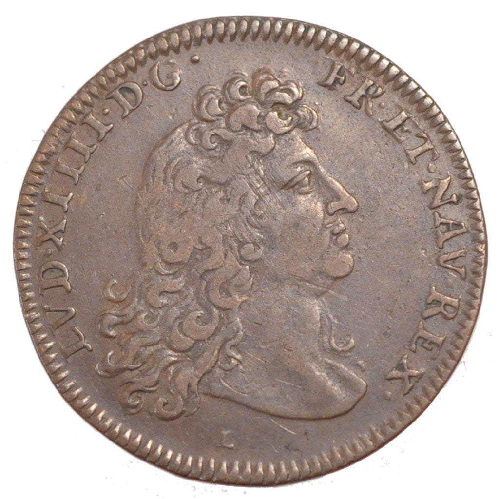 France, Royal, Token, 1680, EF(40-45), Copper, Feuardent #12697, 6.11