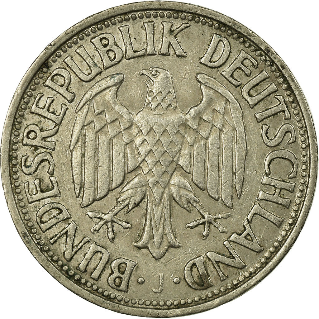 Coin, GERMANY - FEDERAL REPUBLIC, Mark, 1954, Hambourg, EF(40-45)