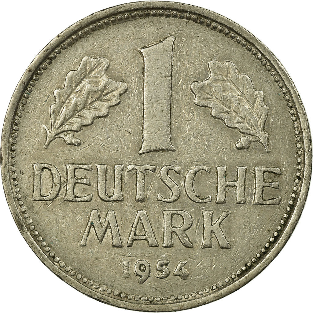 Coin, GERMANY - FEDERAL REPUBLIC, Mark, 1954, Hambourg, EF(40-45)