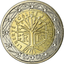 France, 2 Euro, 2000, MS(65-70), Bi-Metallic, KM:1289