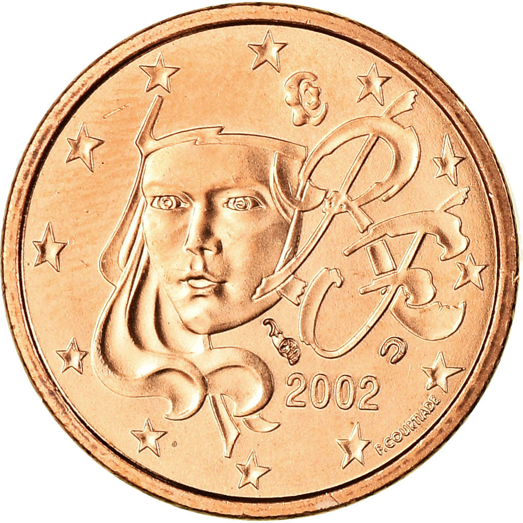 France, Euro Cent, 2002, FDC, Copper Plated Steel, KM:1282
