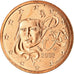 France, 2 Euro Cent, 2002, MS(65-70), Copper Plated Steel, KM:1283