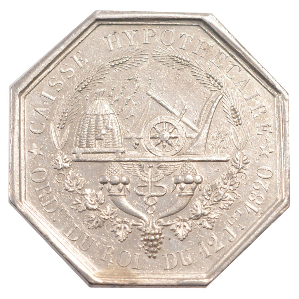 France, Royal, Token, 1820, AU(50-53), Silver, 21.61